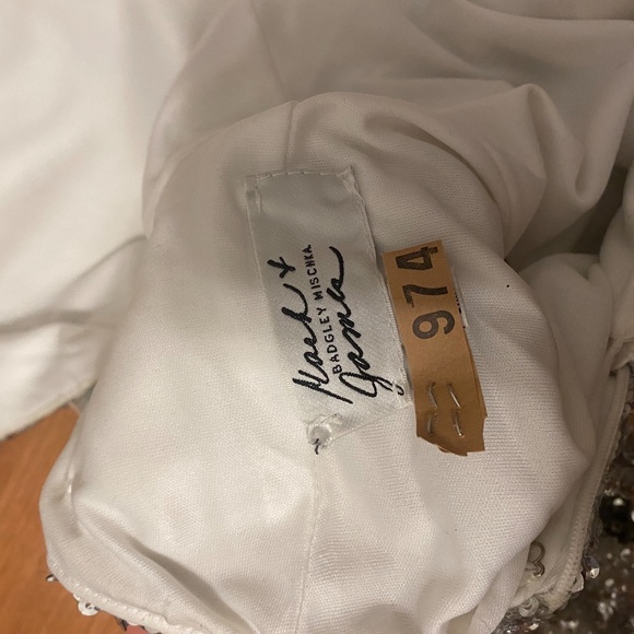 Badgley Mischka Silver Gown Size 4 - Picture 8 of 13